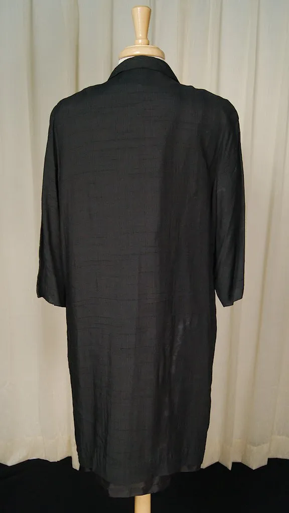 1960s Vintage Black Shift Dress w Coat