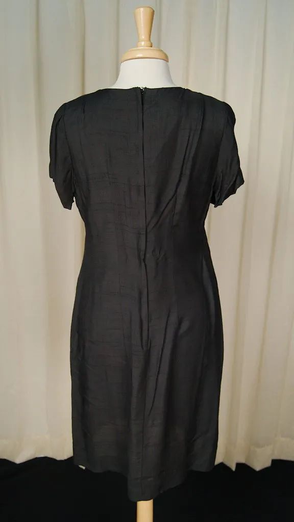1960s Vintage Black Shift Dress w Coat