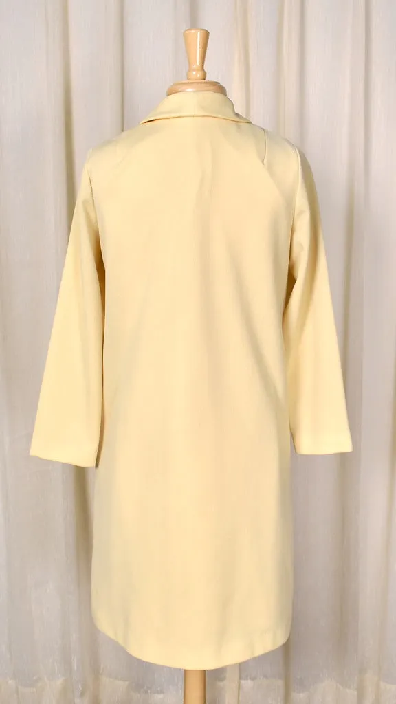 1960s Vintage Pale Yellow Dress Set