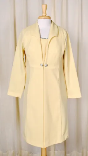 1960s Vintage Pale Yellow Dress Set