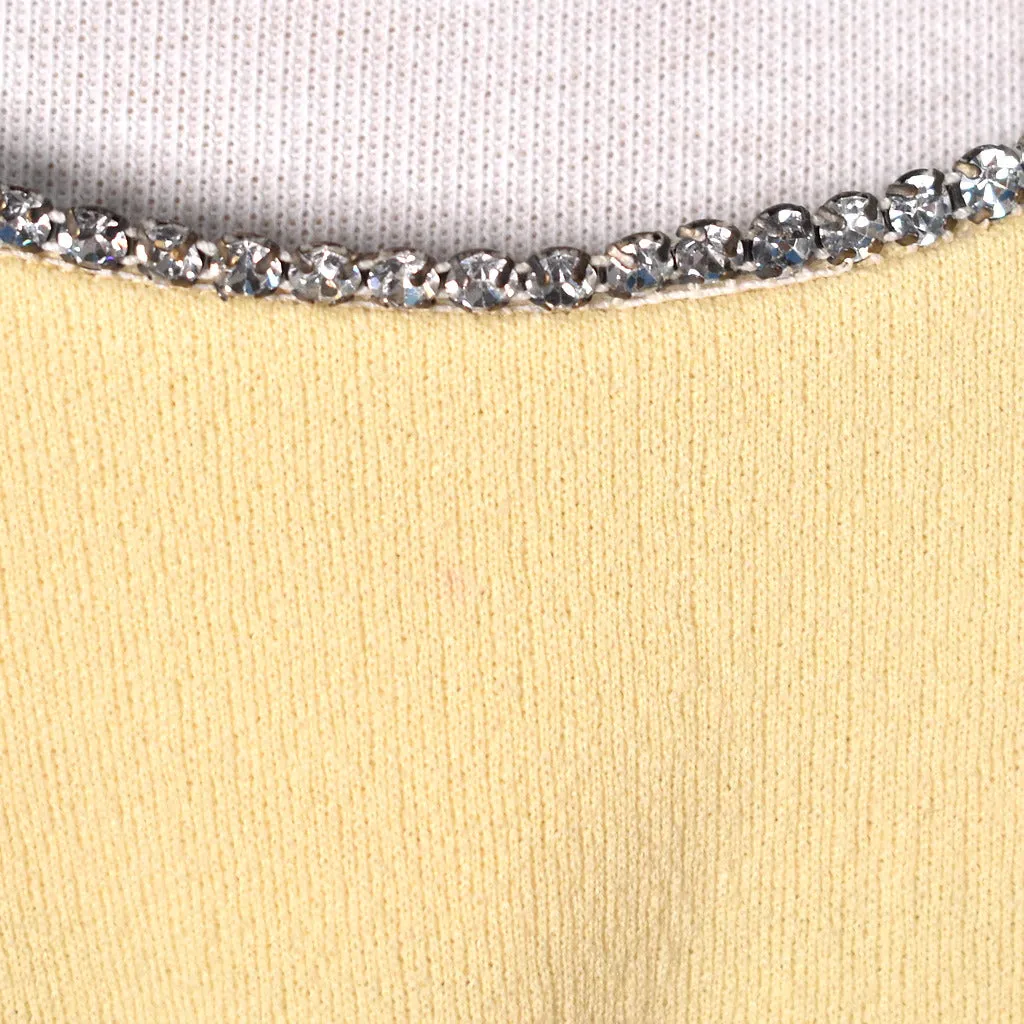 1960s Vintage Pale Yellow Dress Set
