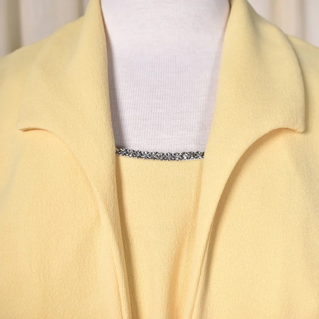 1960s Vintage Pale Yellow Dress Set