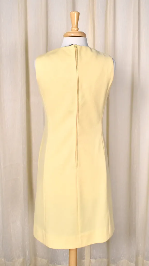 1960s Vintage Pale Yellow Dress Set