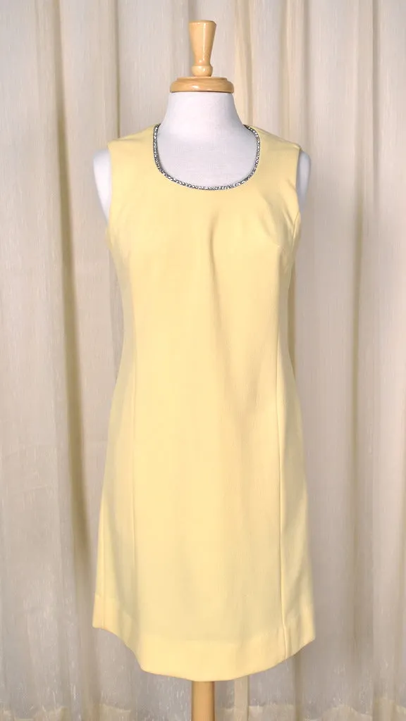 1960s Vintage Pale Yellow Dress Set
