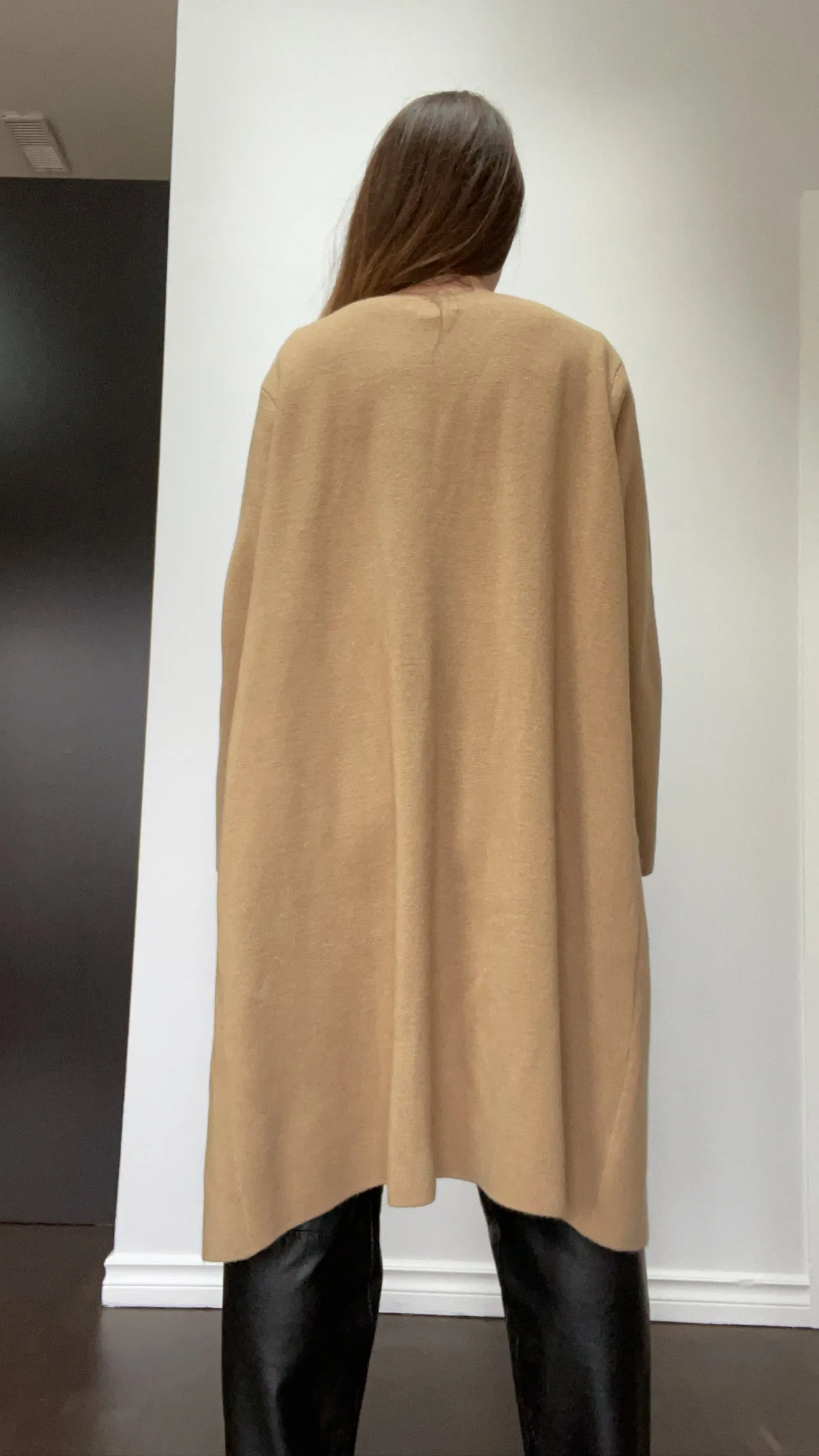 90s Camel Wool-Blend Longline Duster M-XL 