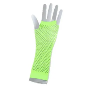 Adults Green Double Fishnet Gloves