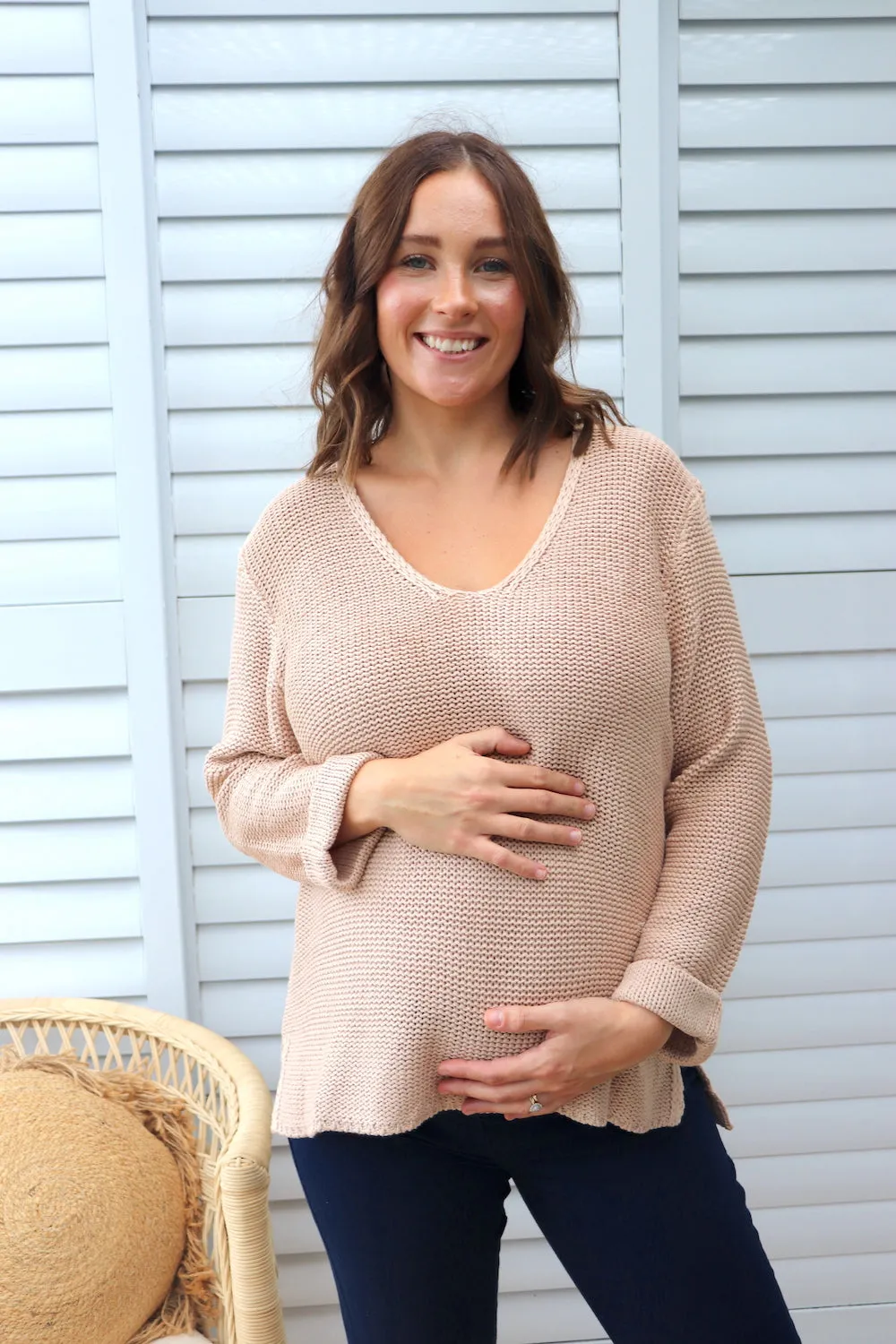 Alex Knit Sweater in Latte