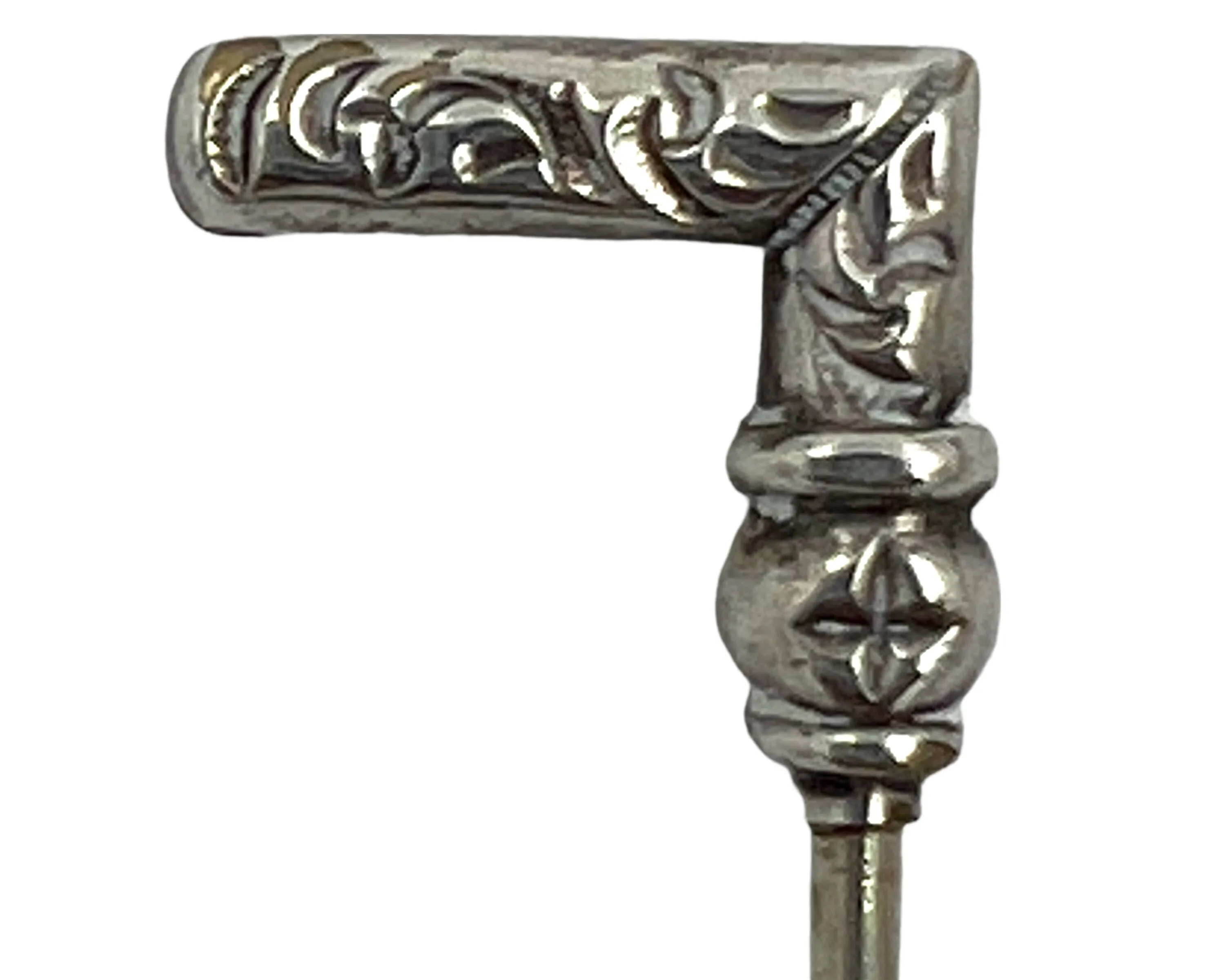 Antique Glove Button Hook Riding Crop or Cane Unmarked Silver