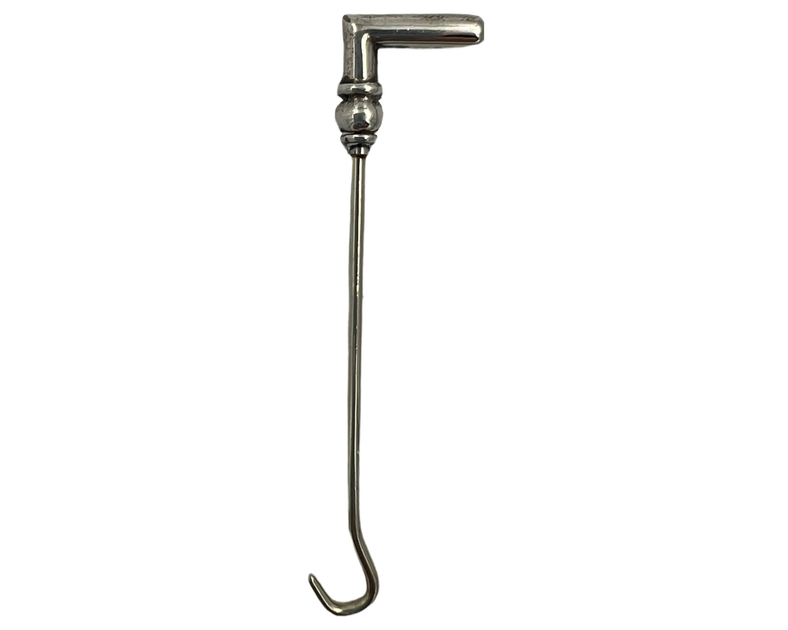Antique Glove Button Hook Riding Crop or Cane Unmarked Silver