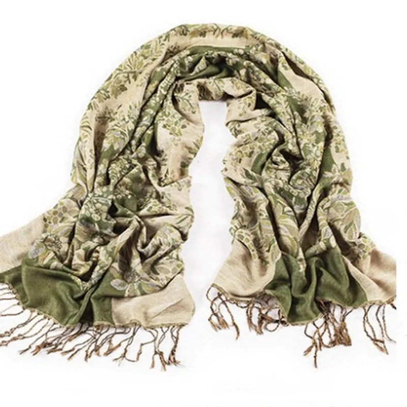 Autumn And Winter Warm New Bohemian National Style Grape Flower Jacquard Scarf Air Conditioning Shawl Dual-use Women Wholesale