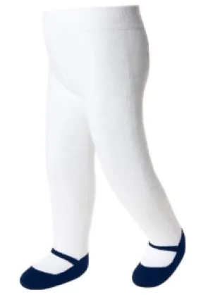 Baby girl tights with black Mary Jane shoe design. Comfort waist & anti-slip soles.  0-6 months