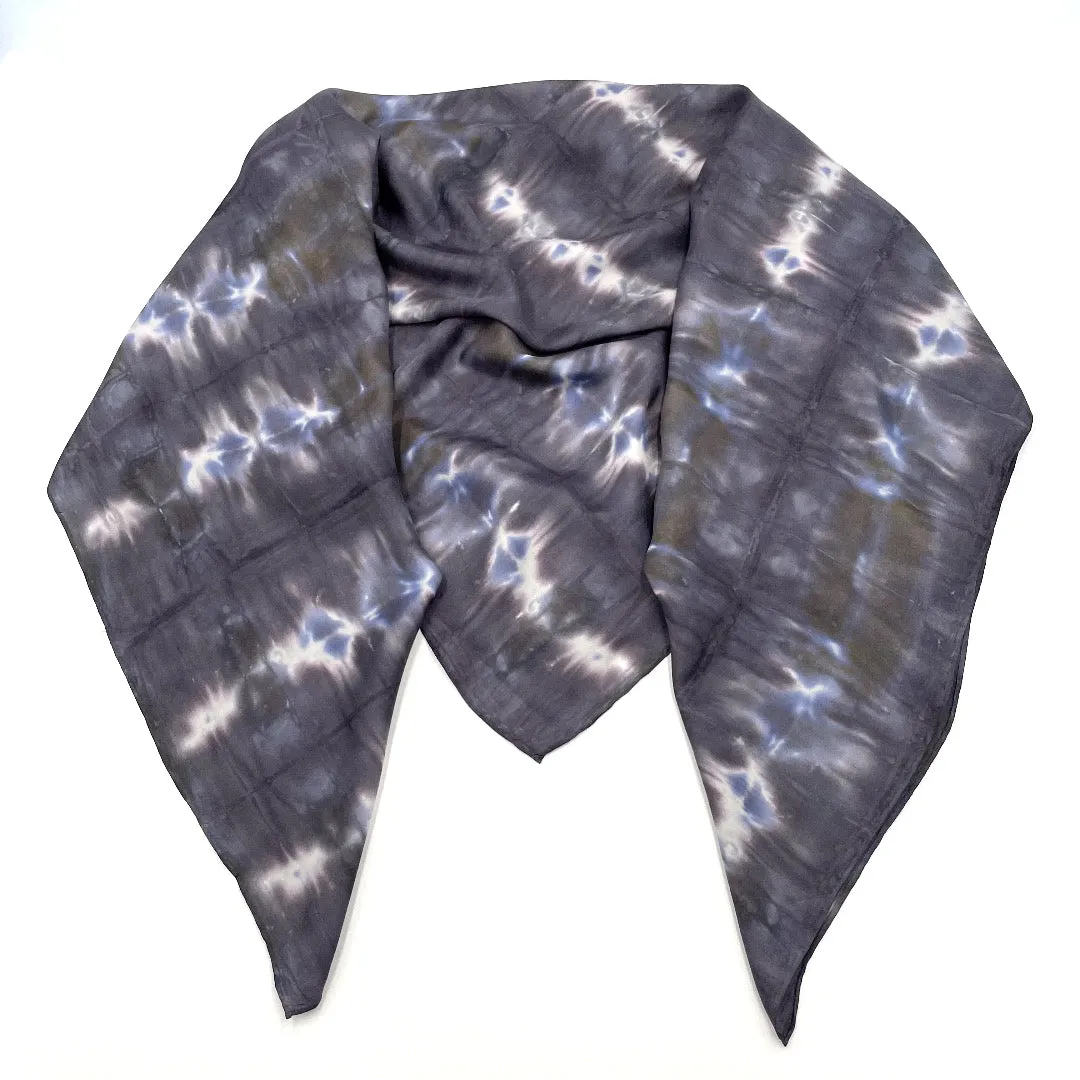 Charcoal Black Large Square Silk Scarf