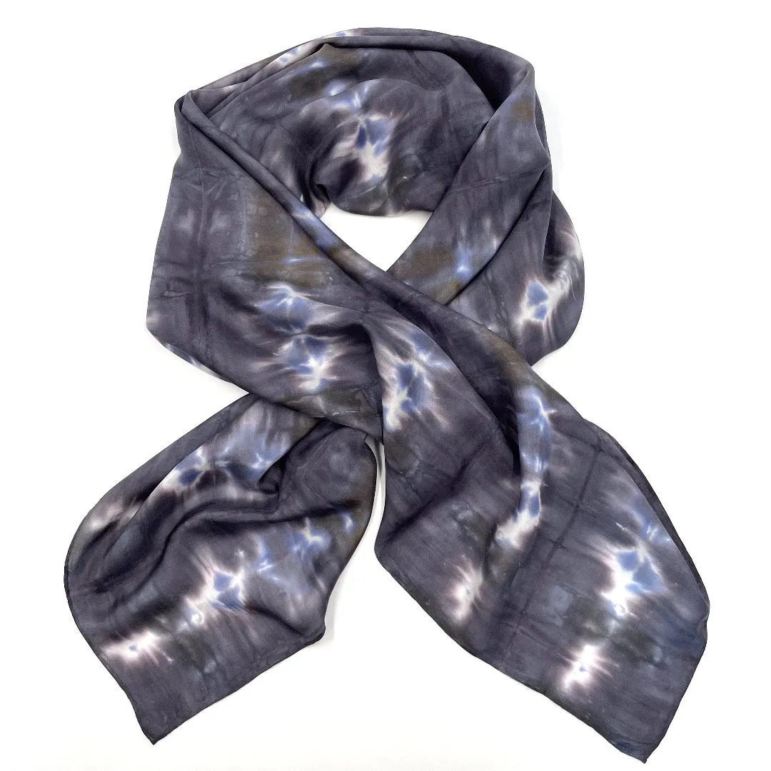 Charcoal Black Large Square Silk Scarf