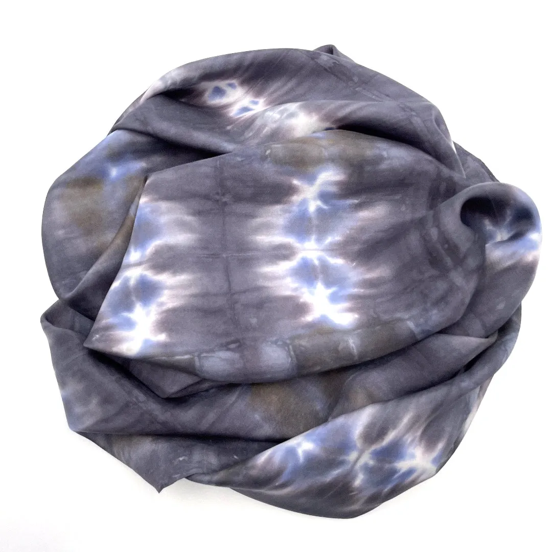 Charcoal Black Large Square Silk Scarf
