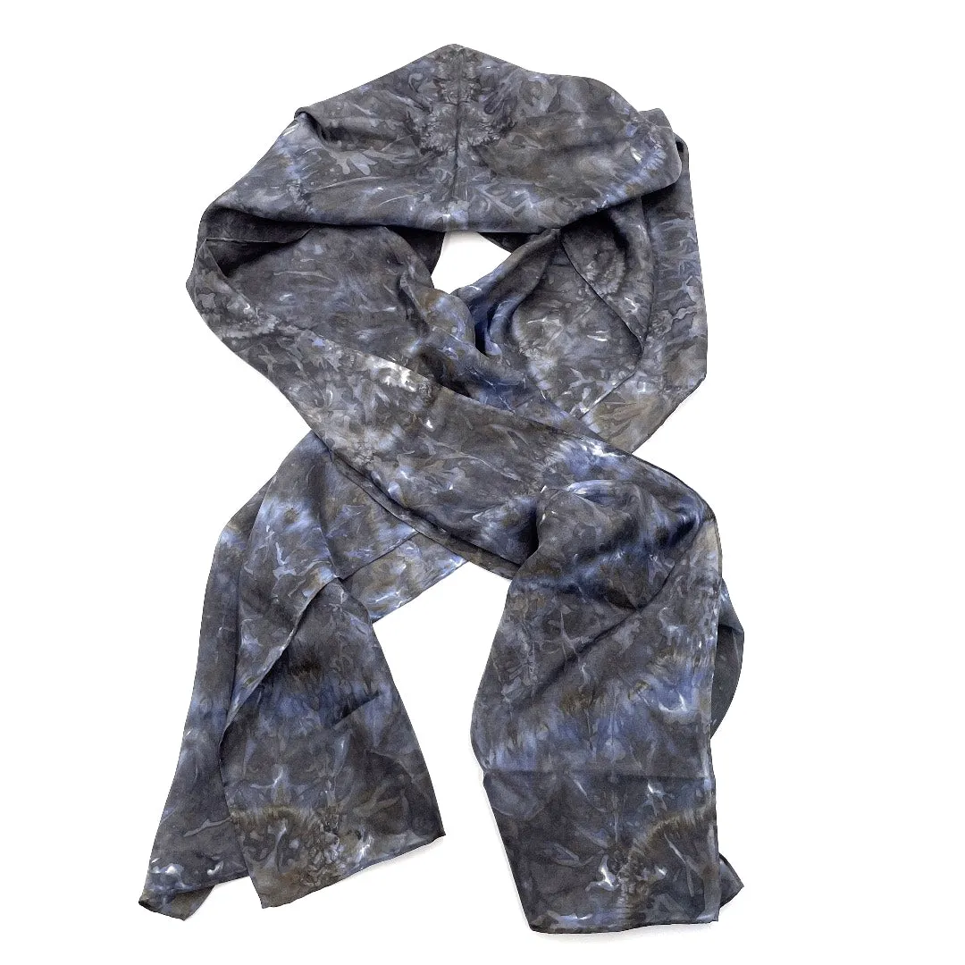 Charcoal Black Silk Scarf