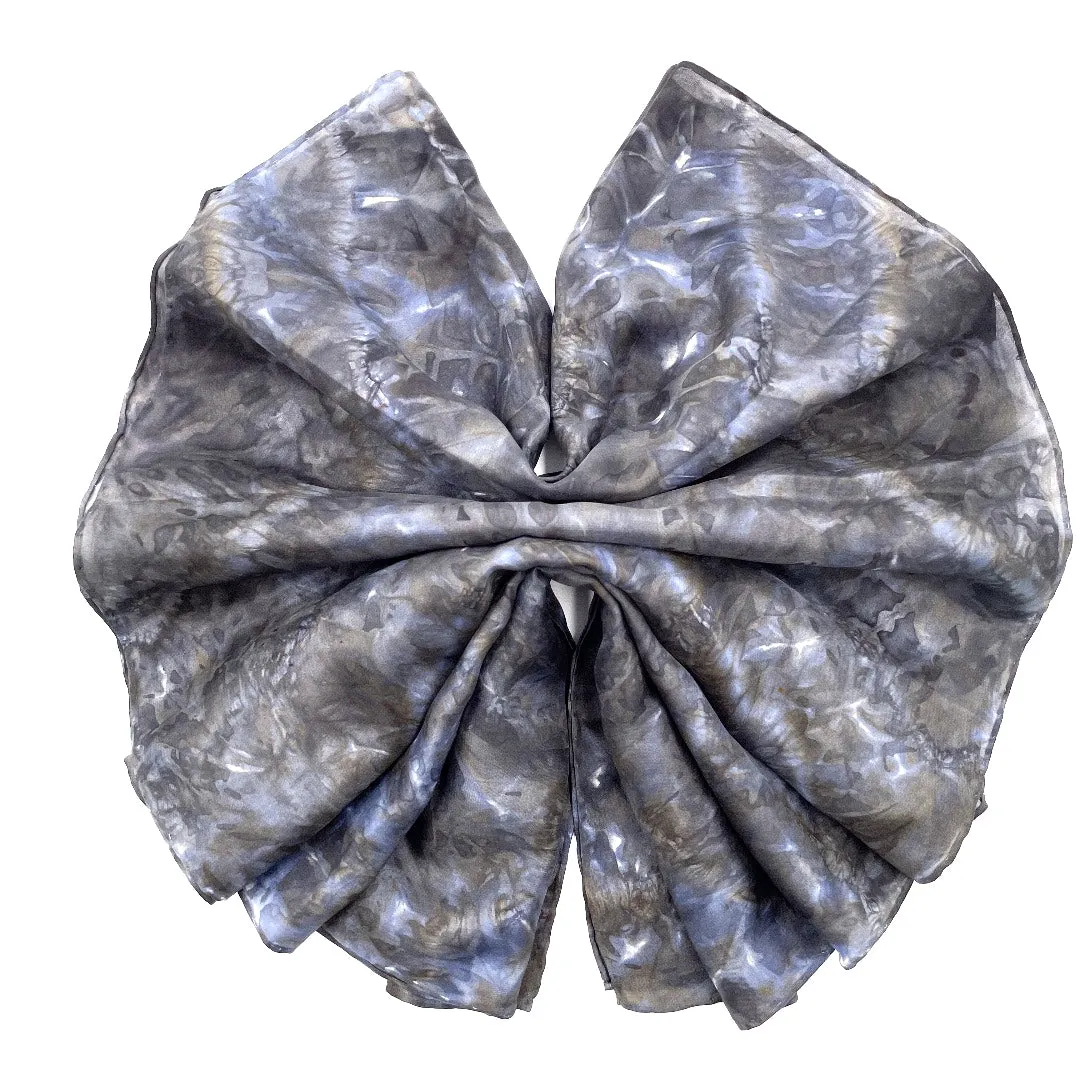 Charcoal Black Silk Scarf