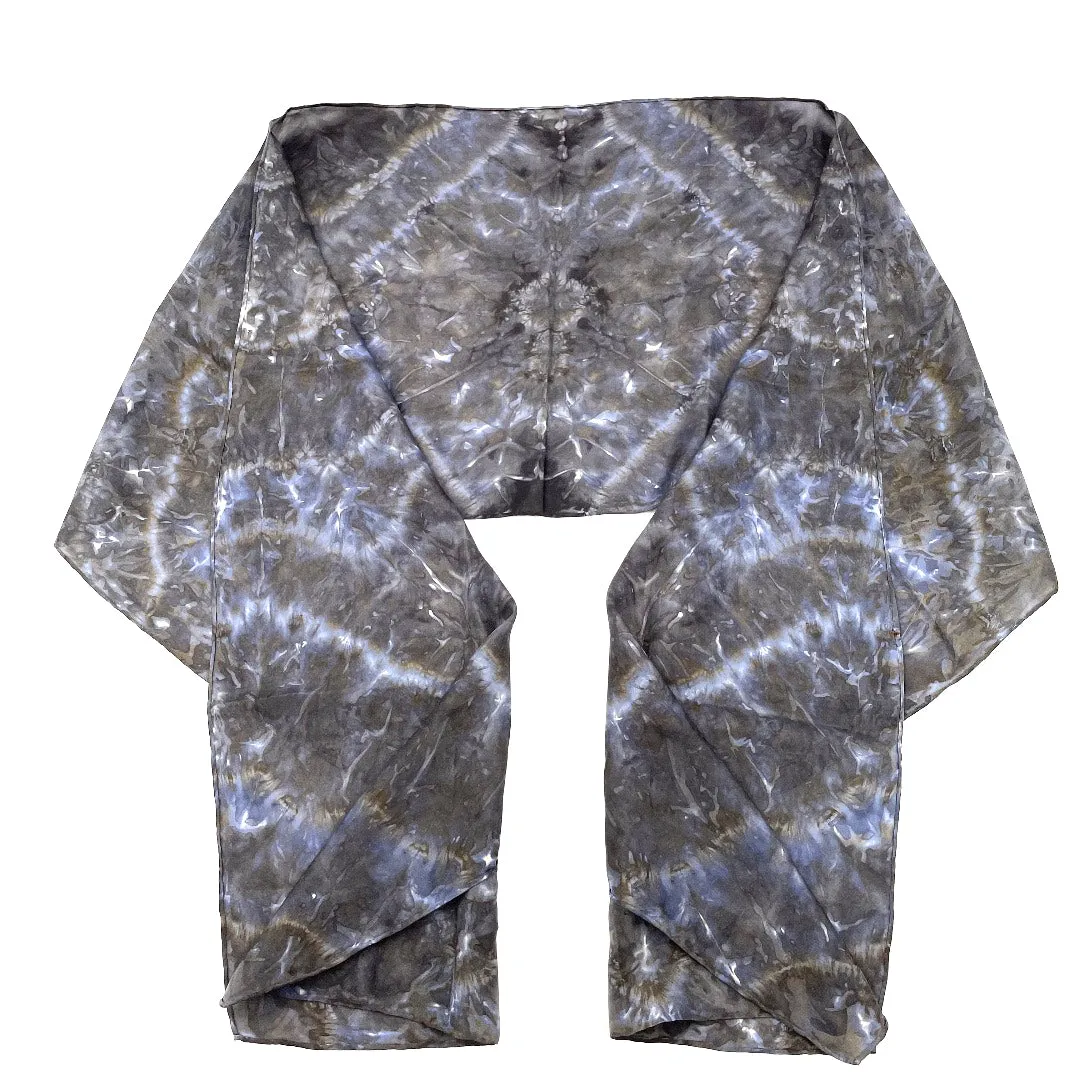 Charcoal Black Silk Scarf