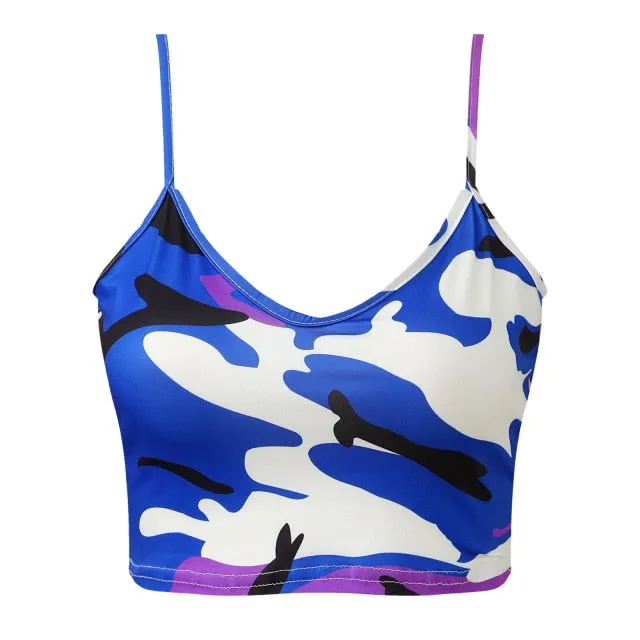 Club Women Summer Crop Top Camis Black Sleeveless Human Skeleton Skull Hand Printed Tights Vest