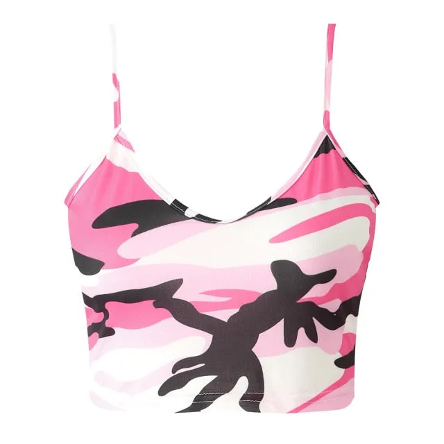 Club Women Summer Crop Top Camis Black Sleeveless Human Skeleton Skull Hand Printed Tights Vest