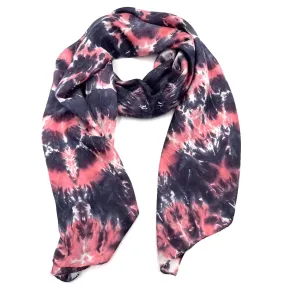 Coral Comet Silk Scarf Shawl