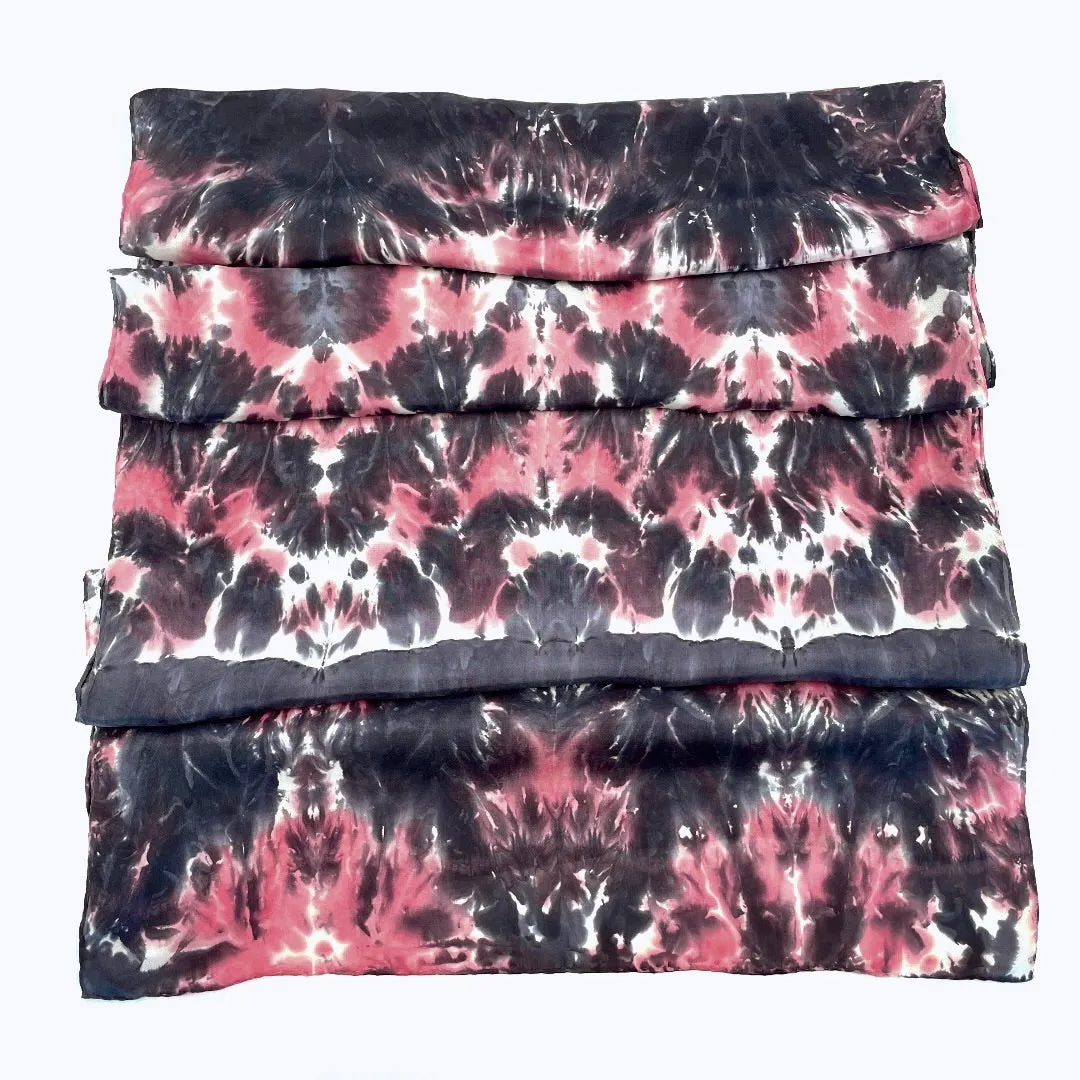 Coral Comet Silk Scarf Shawl