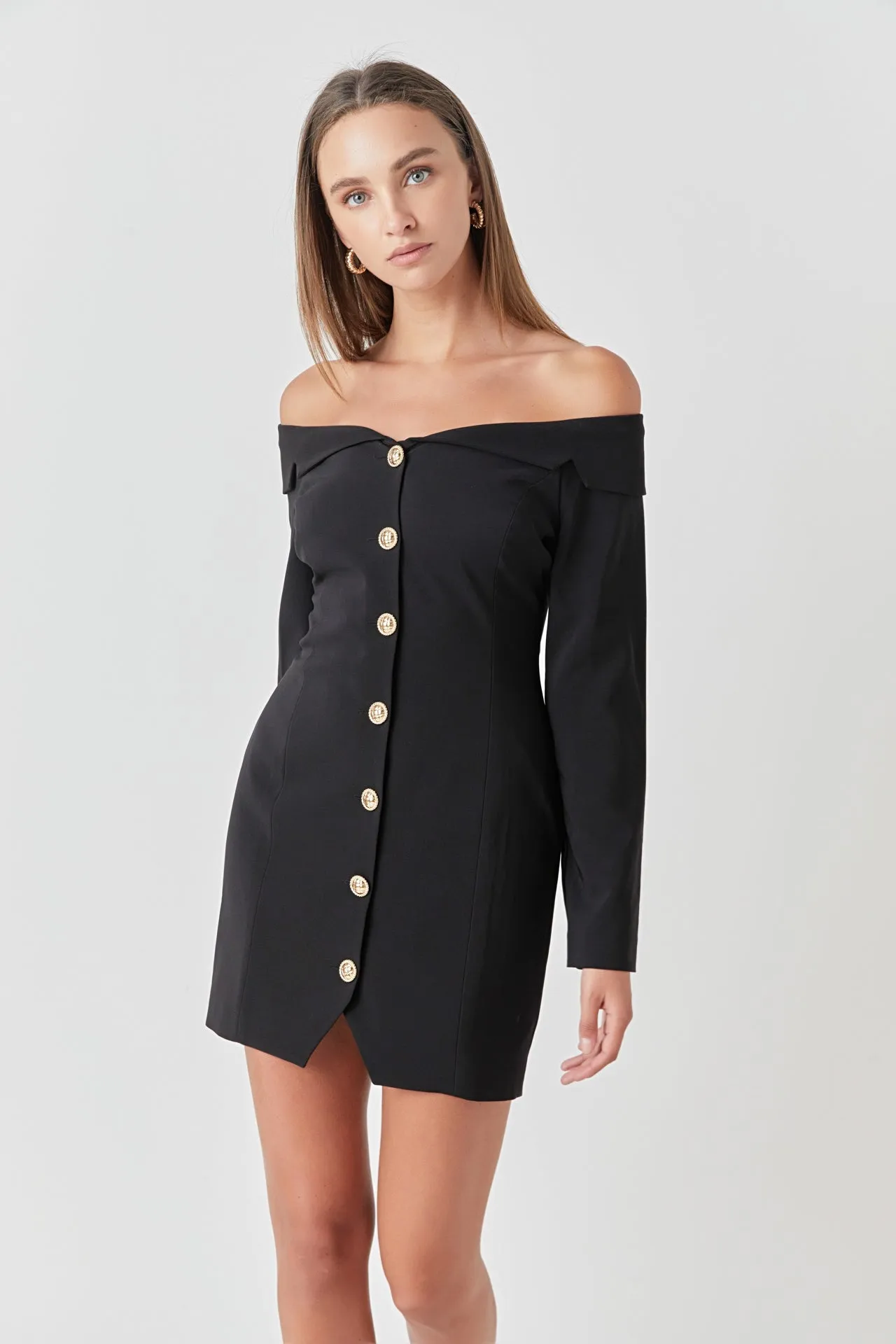 Endless Rose - Off-The-Shoulder Blazer Dress