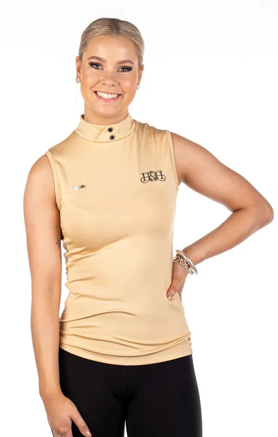 Equestrian Collection - EQ23-1 Butterscotch with Metallic Black detail Sleeveless