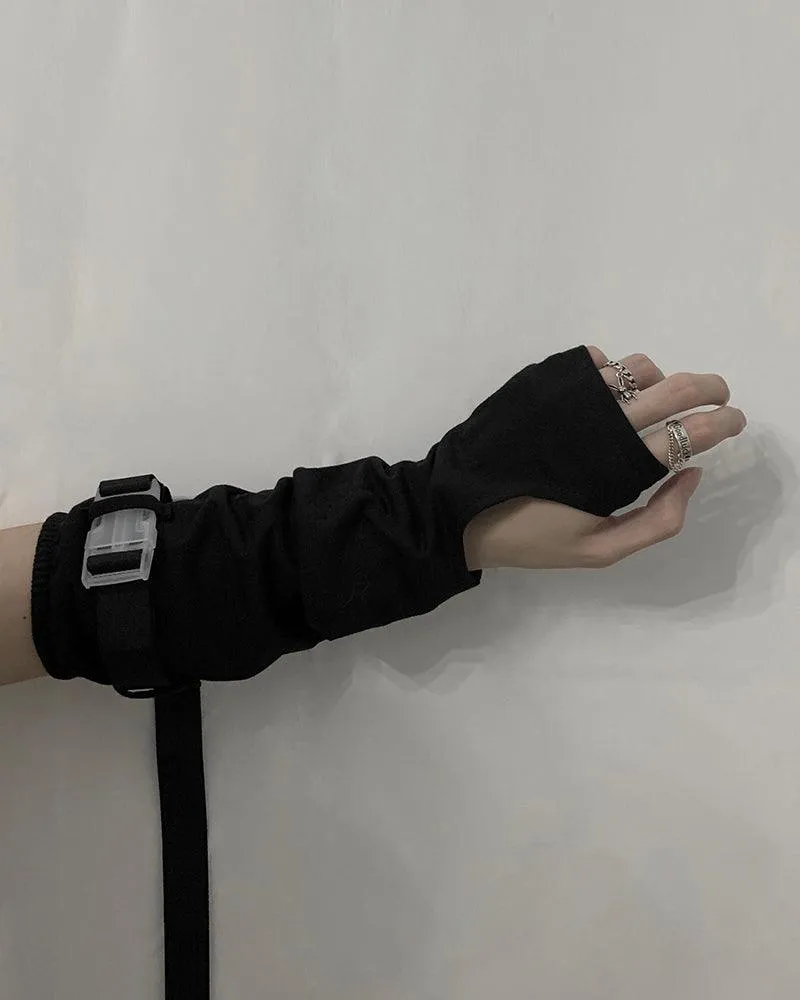 Forever Young Futuristic Buckle Gloves