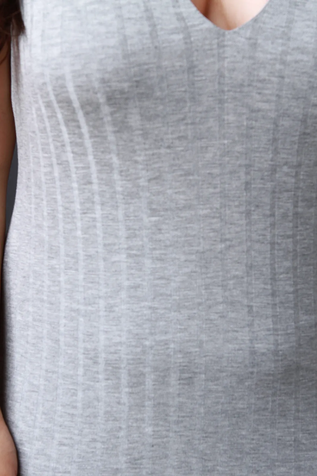 Heathered Ribbed Knit Bodycon Dress
