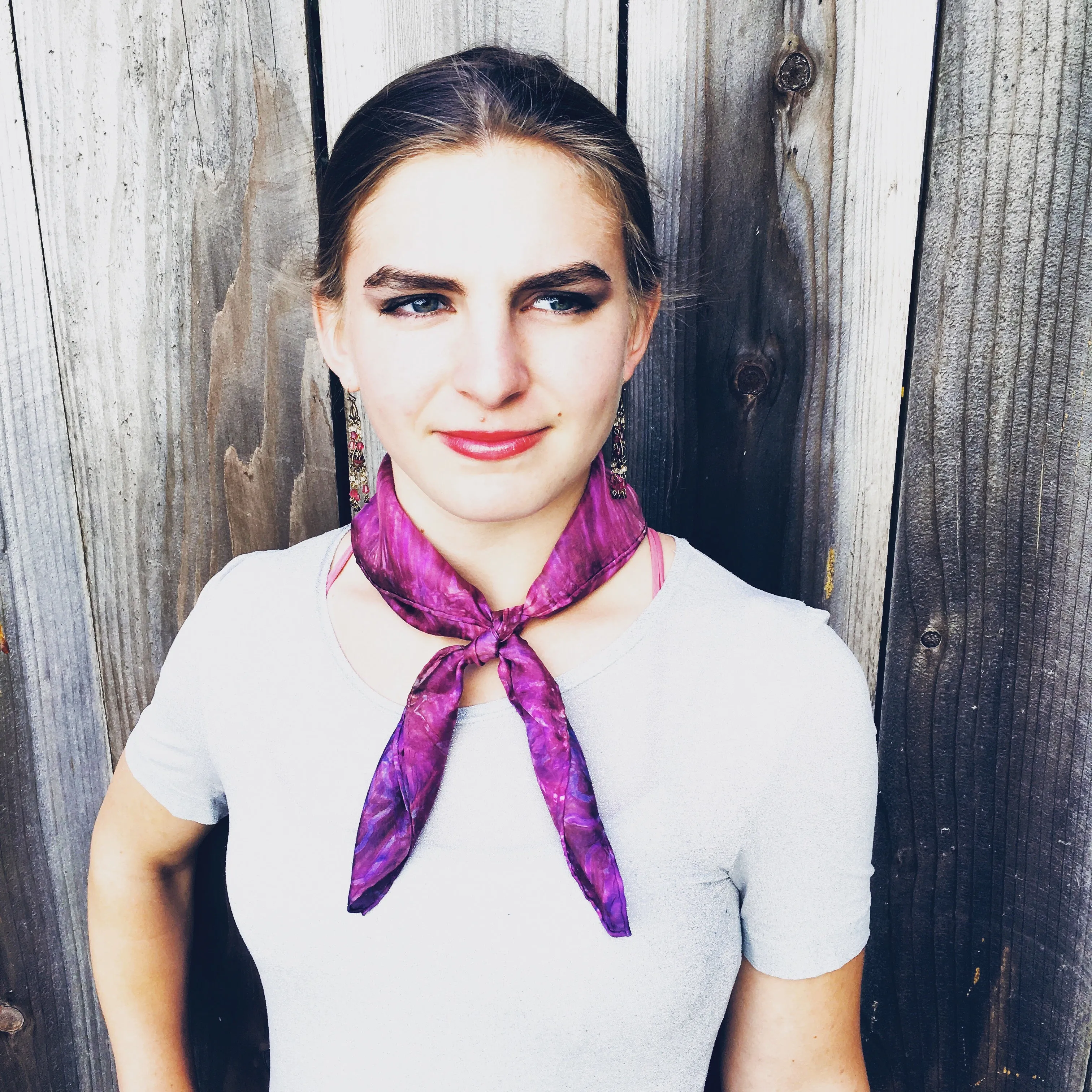 Hot Pink Fuchsia Silk Bandana