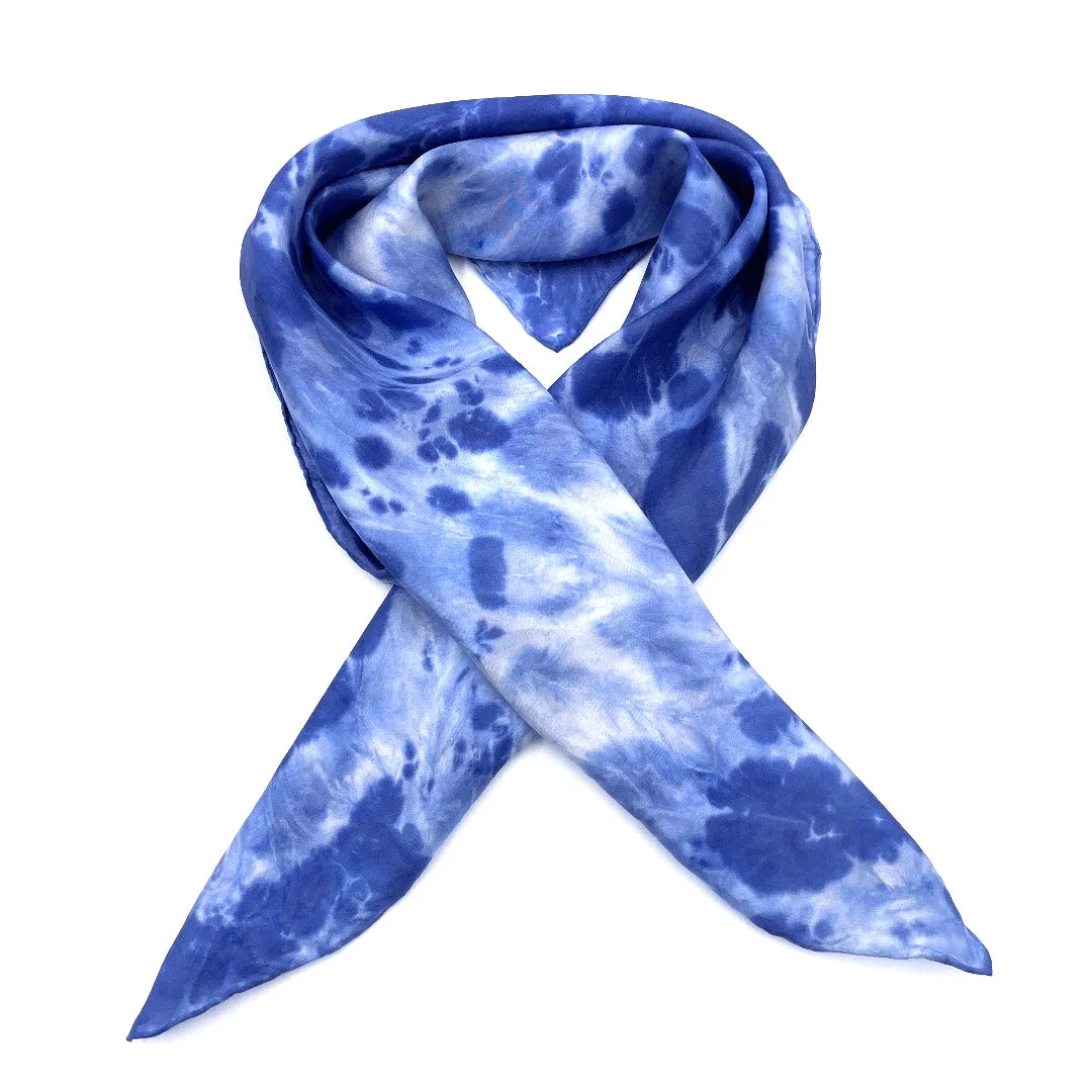 Indigo Blue Animal Ikat Patterned Bandana