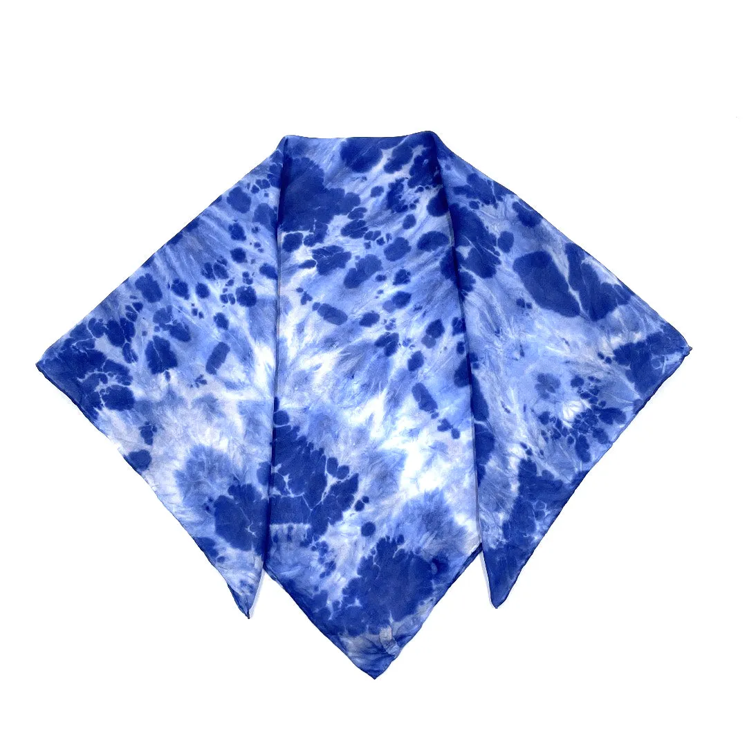 Indigo Blue Animal Ikat Patterned Bandana