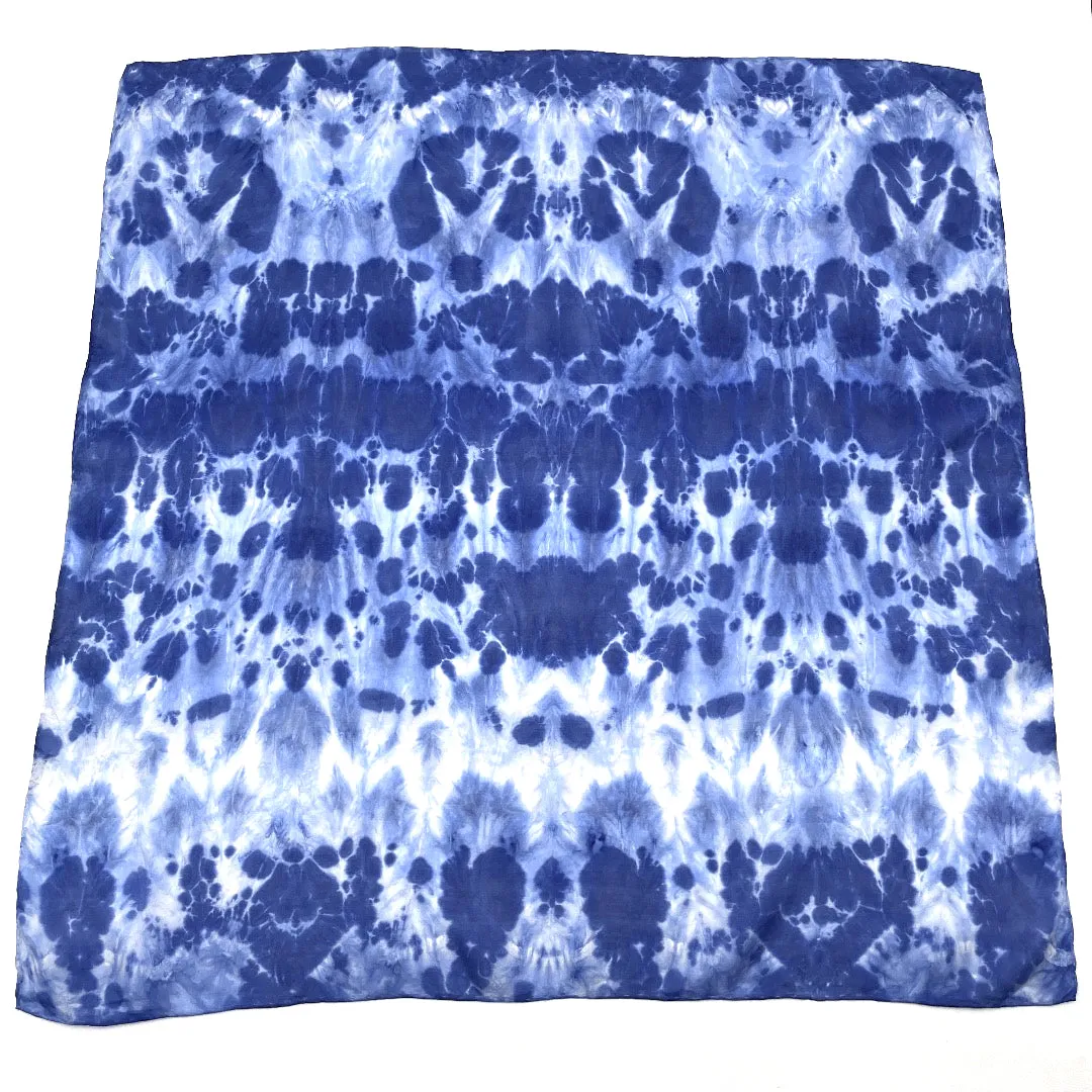 Indigo Blue Animal Ikat Patterned Bandana