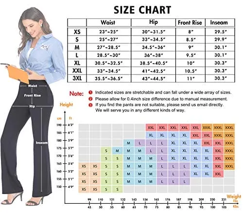 IUGA Bootcut Yoga Pants with Pockets for Women High Waist Workout Bootleg Pants Tummy Control, 4 Pockets Work Pants for Women Black