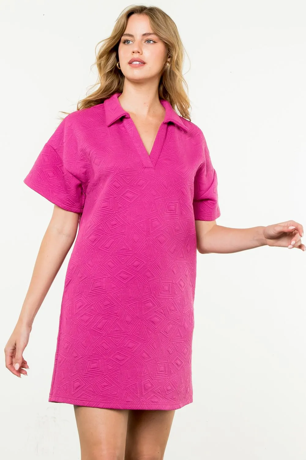 Magenta Textured Knit Dress - FINAL SALE