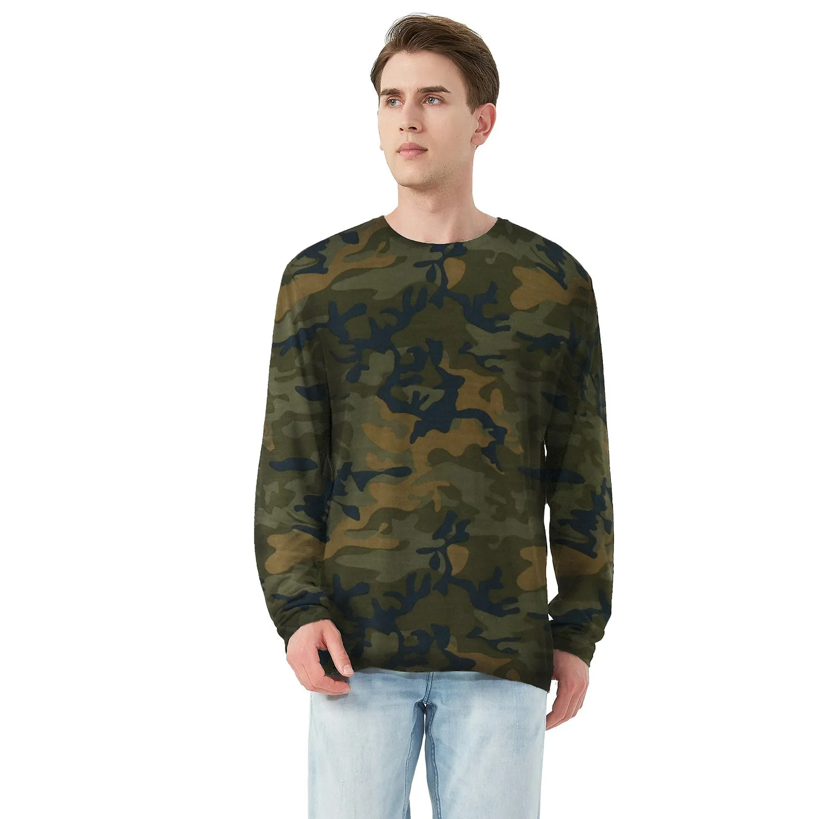 Men's Merino 170g Classic All-Season Base Layer Crew Camo