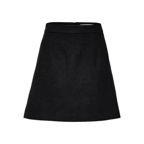 Mercy-Ula HW Mini Wool Skirt - Black