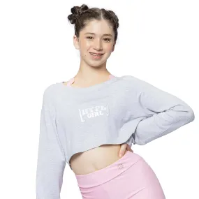 Ocean Crew Crop Sweat in Grey with Hype Girl Print