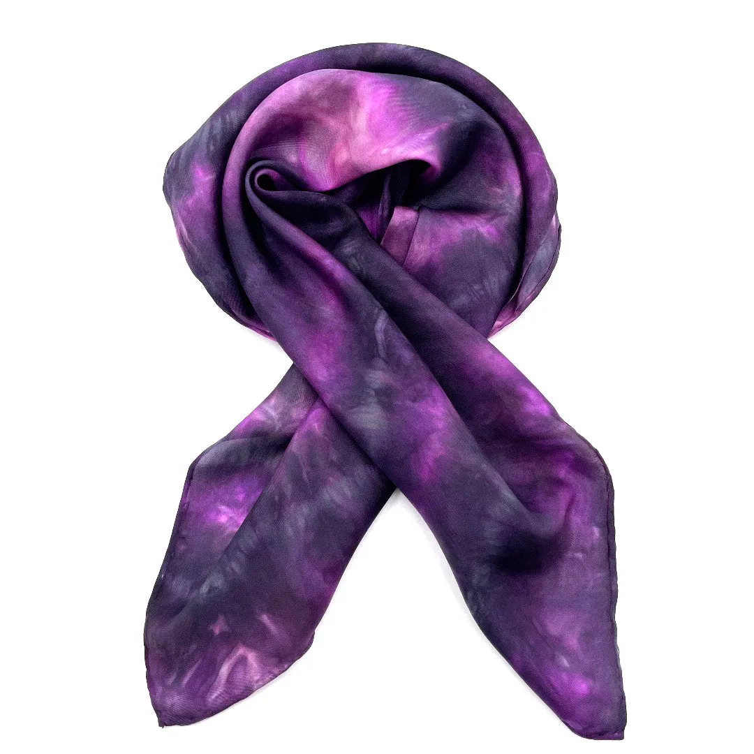 Pink and Black Silk Bandana Scarf