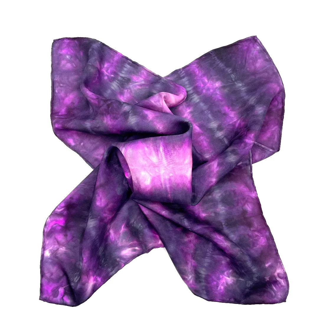Pink and Black Silk Bandana Scarf
