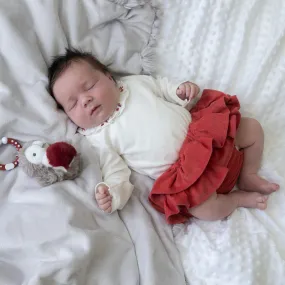 Red Snowflake Frill Vest with Red Bloomers