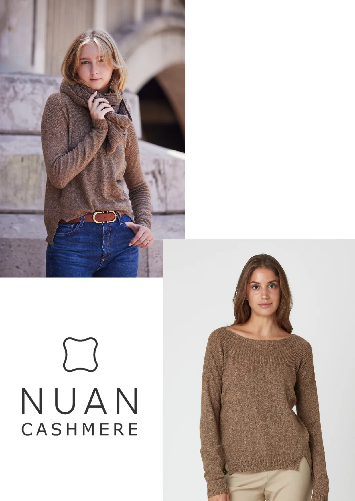 Ribbed Infinity Scarf & All Seasons Sweater (rust)