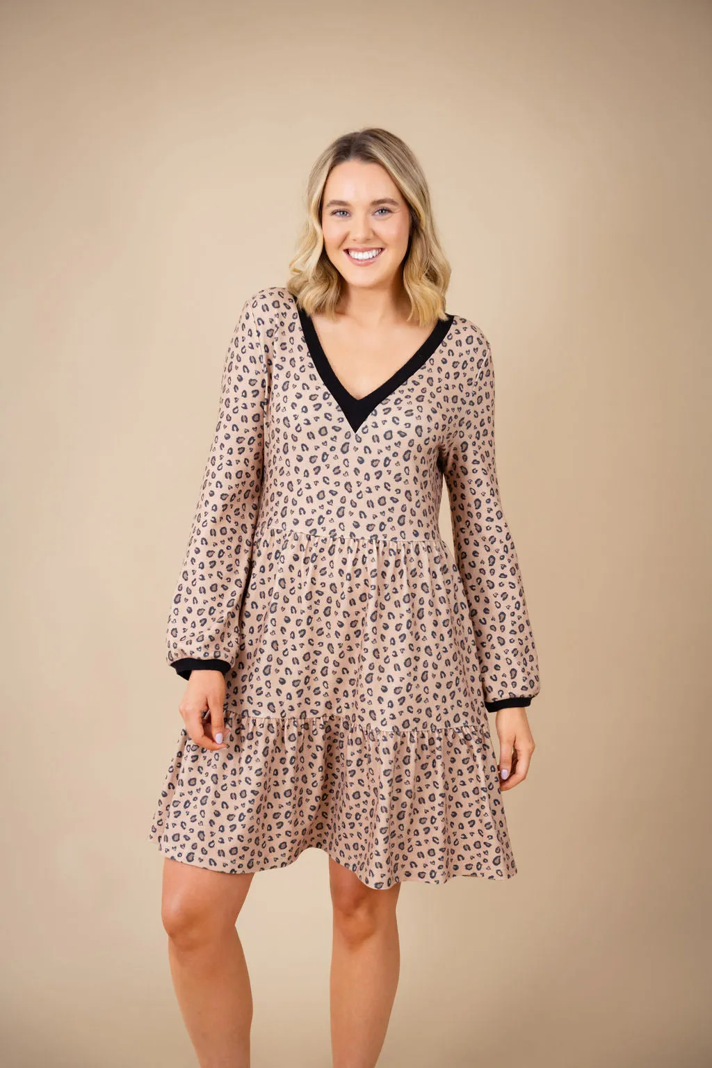Sadhbh Smock Dress (Leopard)
