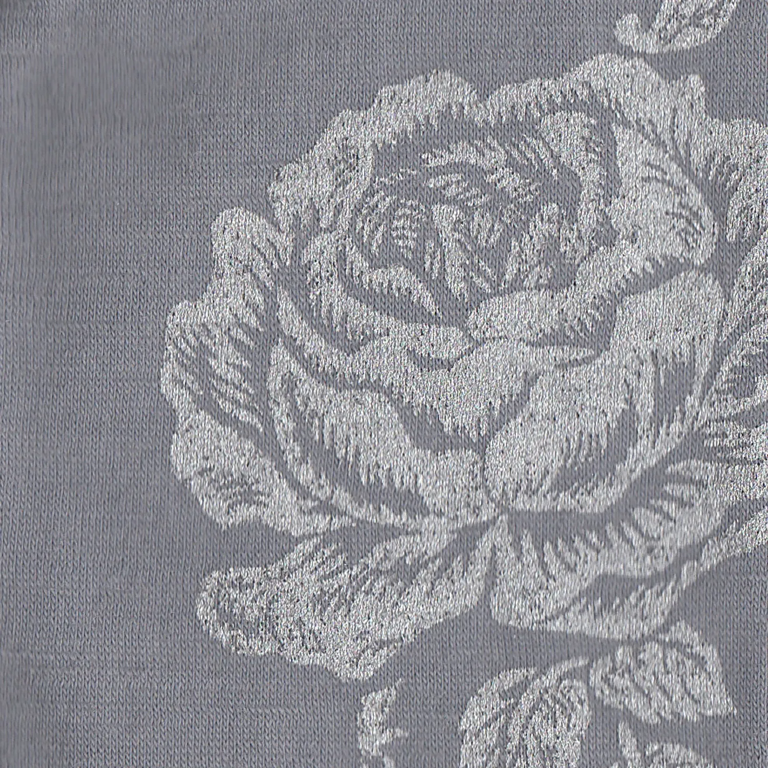 Silver rose print merino fingerless gloves
