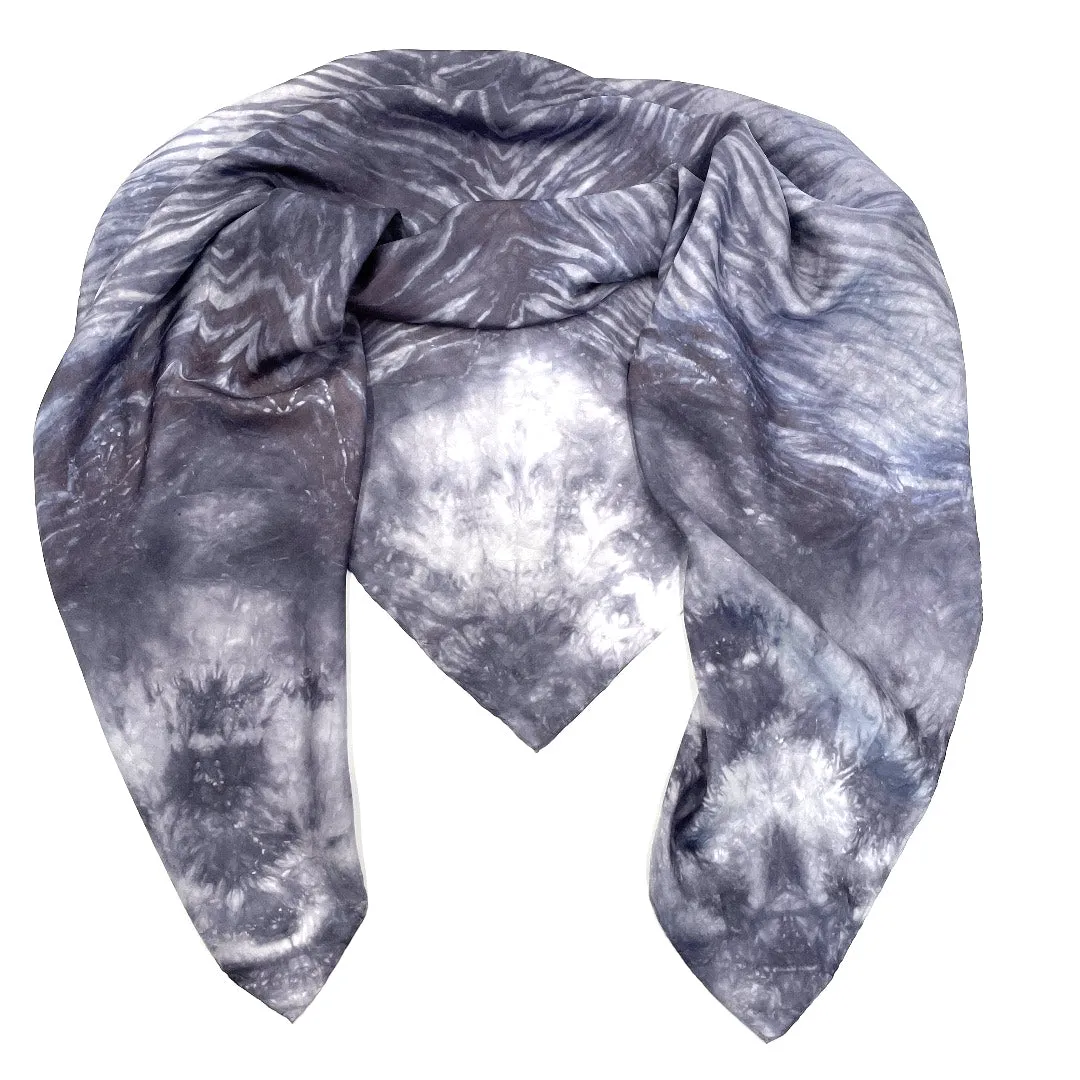 Slate Gray Large Silk Square Scarf