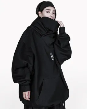 Techwear Unisex Turtleneck Scarf Mask Hoodie