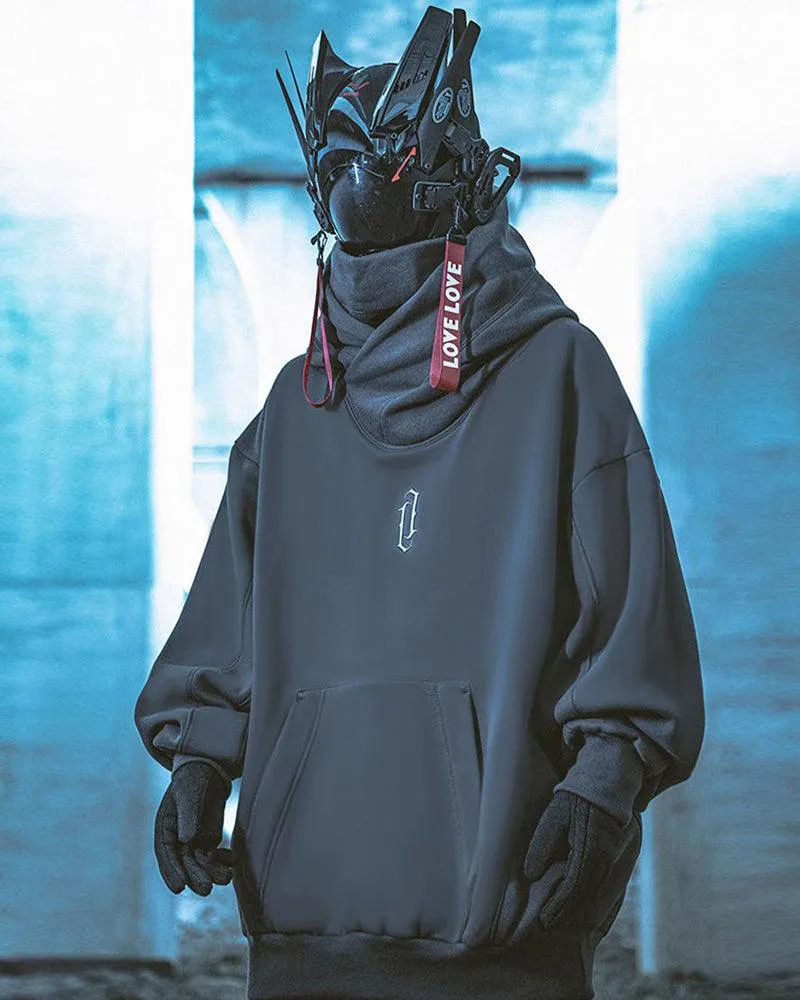 Techwear Unisex Turtleneck Scarf Mask Hoodie
