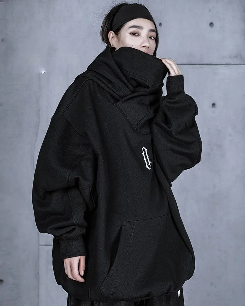 Techwear Unisex Turtleneck Scarf Mask Hoodie