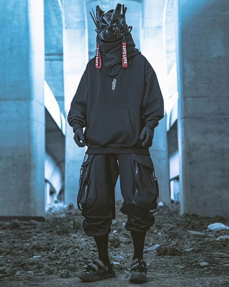 Techwear Unisex Turtleneck Scarf Mask Hoodie