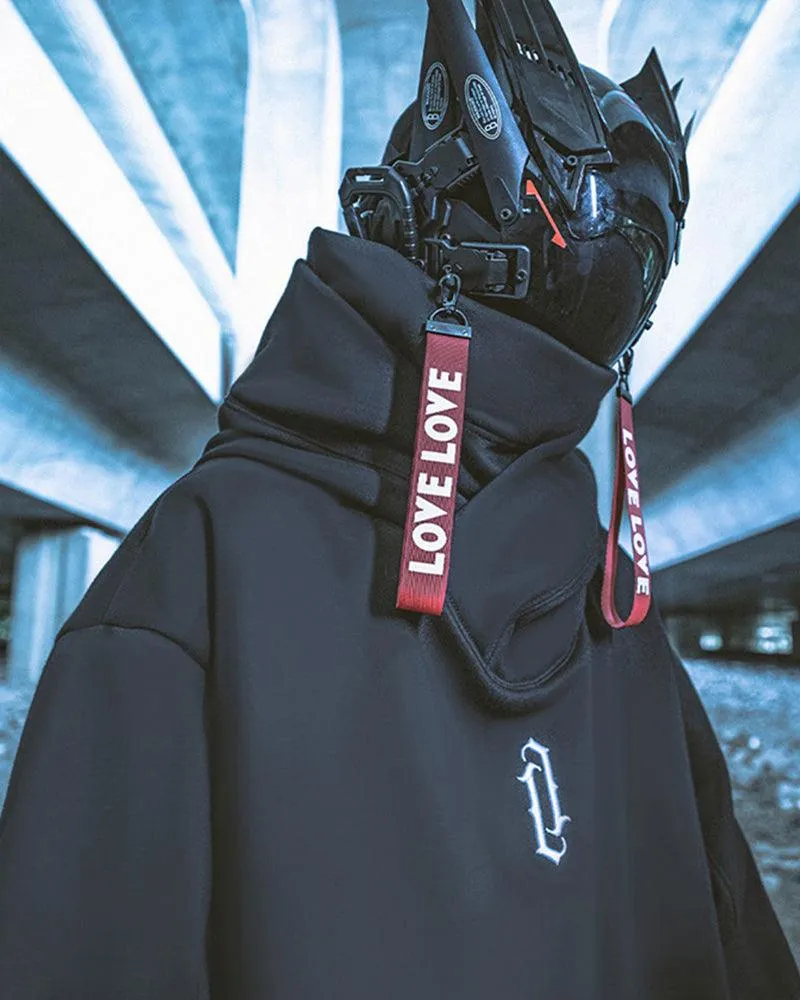 Techwear Unisex Turtleneck Scarf Mask Hoodie